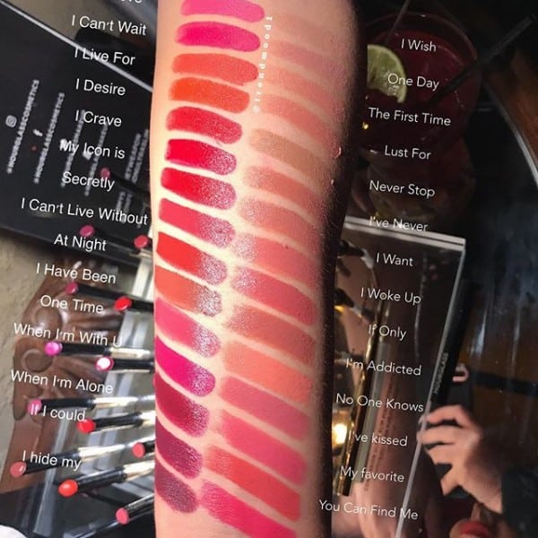 Hourglass confession lipstick swatches