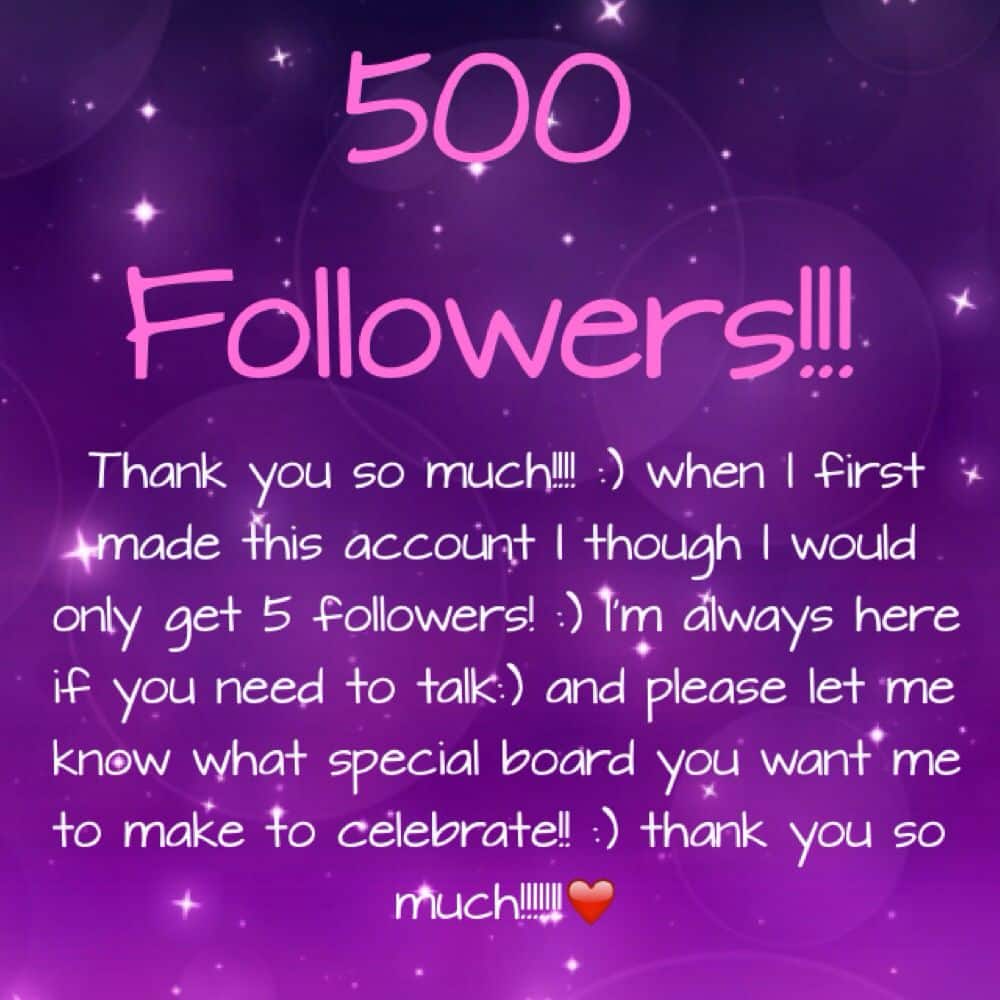 500 followers a real talk thank you